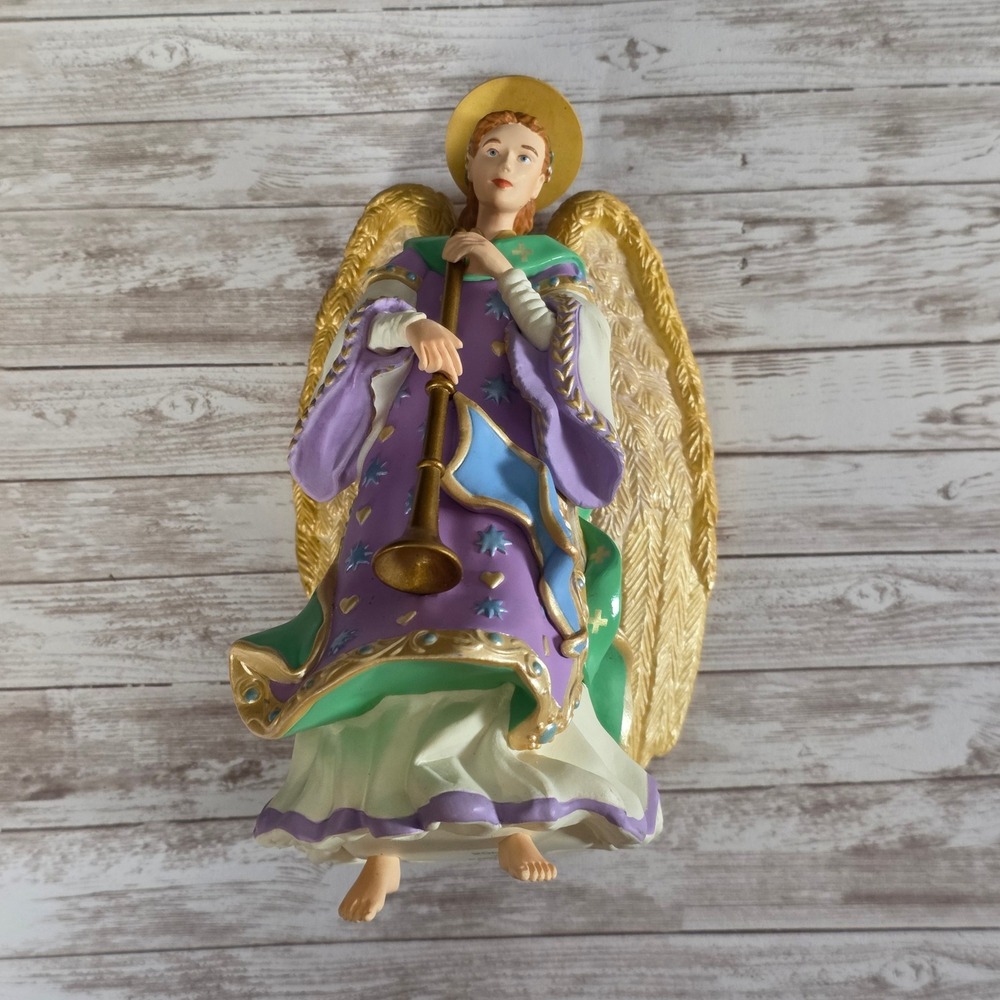 Vintage Hallmark Keepsake Ornament Graceful Glory 2000 Angel with Trumpet 5.5"